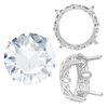 ITI NYC Four Prong Round Filigree Settings in 14K Gold (3.00 mm - 22.00 mm)