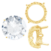 ITI NYC Four Prong Round Filigree Settings in 14K Gold (3.00 mm - 22.00 mm)