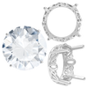 ITI NYC Four Prong Round Filigree Settings in Sterling Silver (3.00 mm - 22.00 mm)