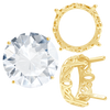 ITI NYC Four Prong Round Filigree Settings in 14K Gold (3.00 mm - 22.00 mm)