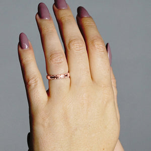 Scroll Edge Stackable Ring in Sterling Silver