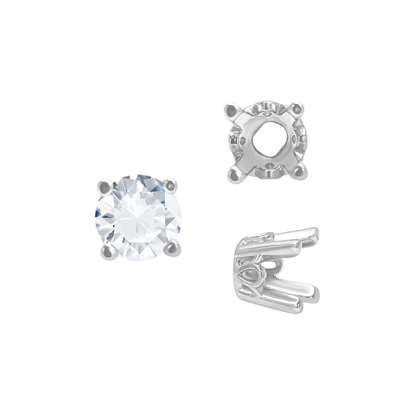 ITI NYC Four Prong Round Filigree Settings in 14K Gold (3.00 mm - 10.00 mm)