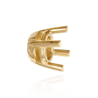 ITI NYC Four Prong Round Heavy Tapered Wire Basket Settings in 14K Gold (4.00 mm - 10.00 mm)