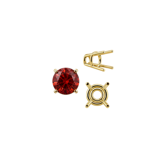 ITI NYC Four Prong Round High Tapered Wire Basket Settings in 14K Gold (4.50 mm - 12.00 mm)
