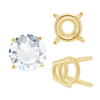 ITI NYC Four Prong Round High Tapered Wire Basket Settings in 14K Gold (4.50 mm - 12.00 mm)