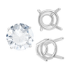 ITI NYC Four Prong Round High Tapered Wire Basket Settings in 14K Gold (4.50 mm - 12.00 mm)