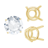 ITI NYC Four Prong Round High Tapered Wire Basket Settings in 14K Gold (4.50 mm - 12.00 mm)