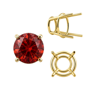ITI NYC Four Prong Round High Tapered Wire Basket Settings in 14K Gold (4.50 mm - 12.00 mm)