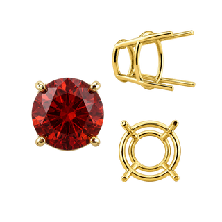 ITI NYC Four Prong Round High Tapered Wire Basket Settings in 14K Gold (4.50 mm - 12.00 mm)