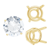 ITI NYC Four Prong Round High Tapered Wire Basket Settings in 14K Gold (4.50 mm - 12.00 mm)