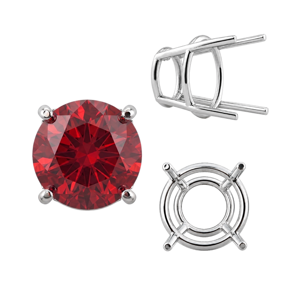 ITI NYC Four Prong Round High Tapered Wire Basket Settings in 14K Gold (4.50 mm - 12.00 mm)