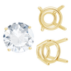 ITI NYC Four Prong Round High Tapered Wire Basket Settings in 14K Gold (4.50 mm - 12.00 mm)