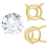 ITI NYC Four Prong Round High Tapered Wire Basket Settings in 14K Gold (4.50 mm - 12.00 mm)