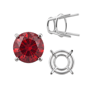 ITI NYC Four Prong Round High Tapered Wire Basket Settings in Sterling Silver (4.50 mm - 15.00 mm)