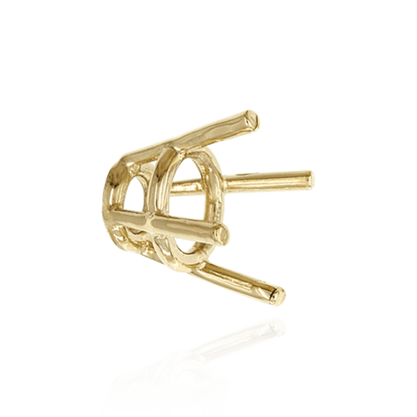 ITI NYC Four Prong Round High Tapered Wire Basket Settings in 14K Gold (4.50 mm - 12.00 mm)