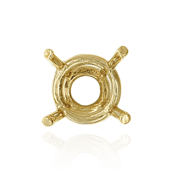 ITI NYC Four Prong Round High Tapered Wire Basket Settings in 14K Gold (4.50 mm - 12.00 mm)