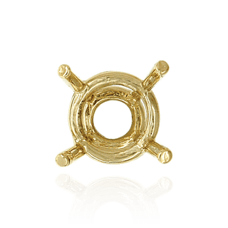 ITI NYC Four Prong Round High Tapered Wire Basket Settings in Sterling Silver (4.50 mm - 12.00 mm)