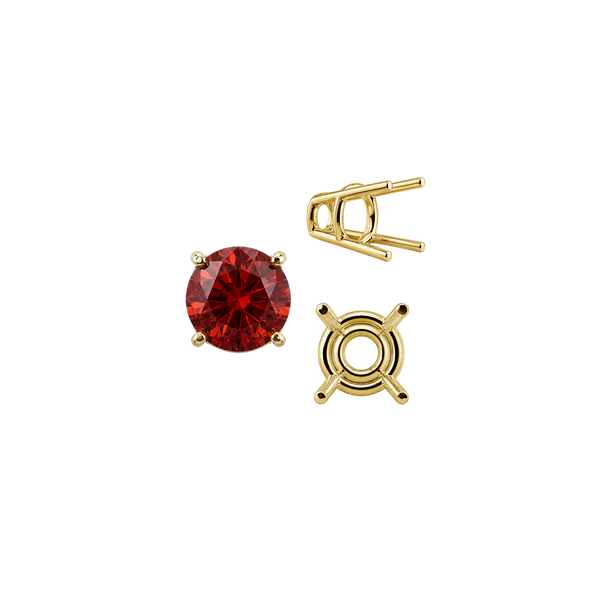 ITI NYC Four Prong Round High Tapered Wire Basket Settings in 14K Gold (4.50 mm - 12.00 mm)