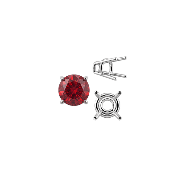 ITI NYC Four Prong Round High Tapered Wire Basket Settings in Sterling Silver (4.50 mm - 15.00 mm)