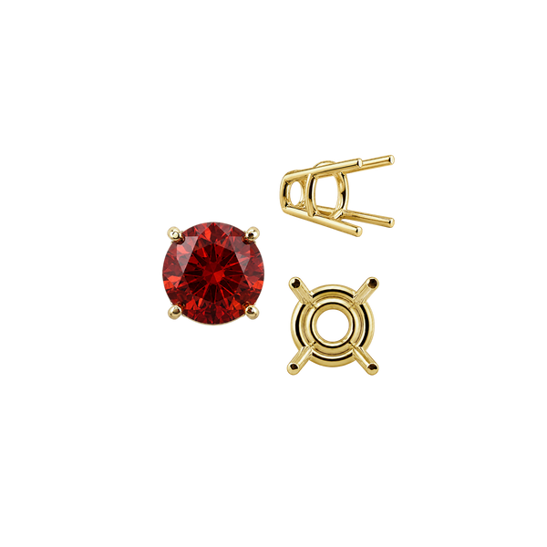 ITI NYC Four Prong Round High Tapered Wire Basket Settings in 14K Gold (4.50 mm - 12.00 mm)