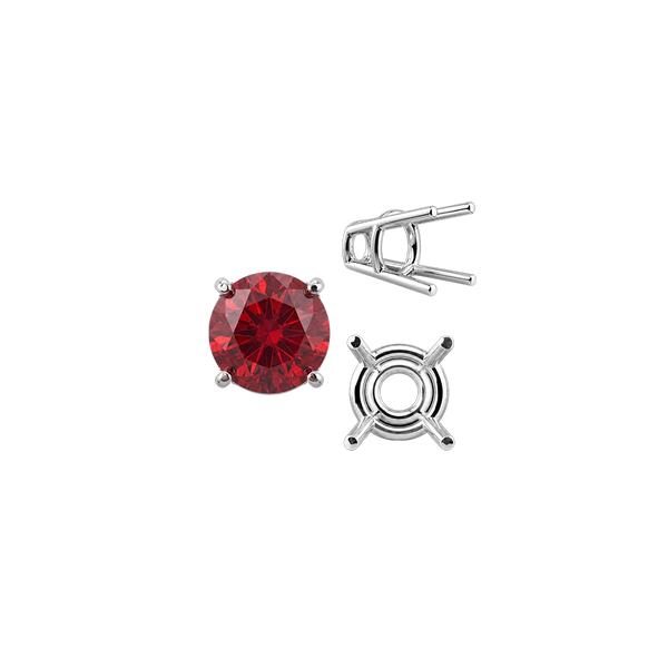 ITI NYC Four Prong Round High Tapered Wire Basket Settings in Sterling Silver (4.50 mm - 15.00 mm)