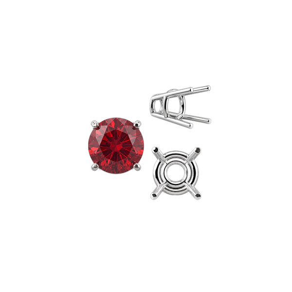 ITI NYC Four Prong Round High Tapered Wire Basket Settings in Sterling Silver (4.50 mm - 15.00 mm)