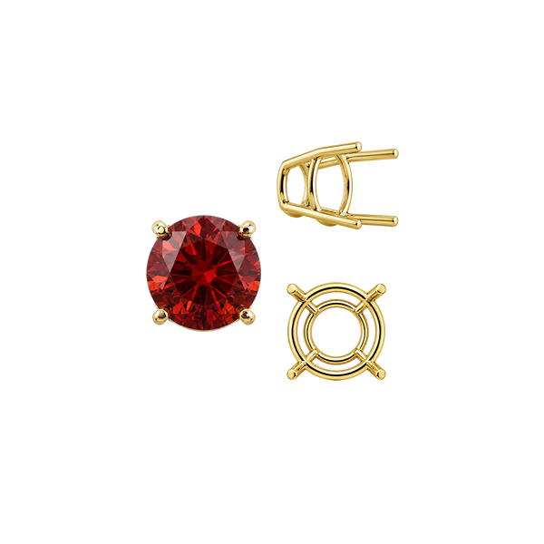 ITI NYC Four Prong Round High Tapered Wire Basket Settings in 14K Gold (4.50 mm - 12.00 mm)