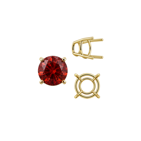 ITI NYC Four Prong Round High Tapered Wire Basket Settings in 14K Gold (4.50 mm - 12.00 mm)