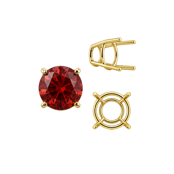 ITI NYC Four Prong Round High Tapered Wire Basket Settings in 14K Gold (4.50 mm - 12.00 mm)