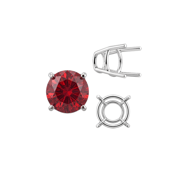 ITI NYC Four Prong Round High Tapered Wire Basket Settings in Sterling Silver (4.50 mm - 15.00 mm)