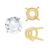 ITI NYC Four Prong Round High Tapered Wire Basket Settings in 14K Gold (4.50 mm - 12.00 mm)