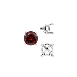 ITI NYC Round Four Prong Tapered Basket Settings in Sterling Silver (5.20 mm - 10.00 mm)