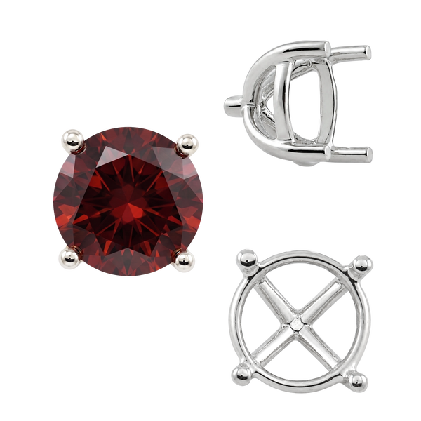 ITI NYC Round Four Prong Tapered Basket Settings in Sterling Silver (5.20 mm - 10.00 mm)