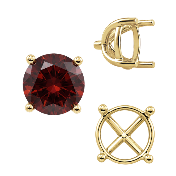 ITI NYC Round Four Prong Tapered Basket Settings in 14K Gold (5.20 mm - 10.00 mm)