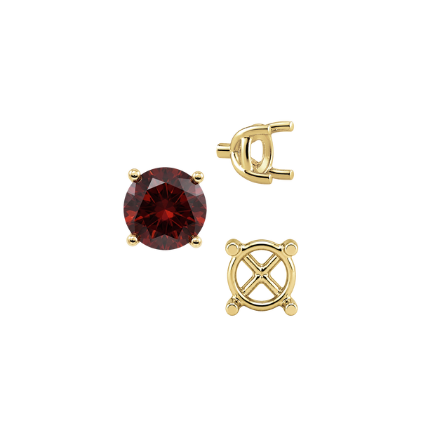 ITI NYC Round Four Prong Tapered Basket Settings in 14K Gold (5.20 mm - 10.00 mm)