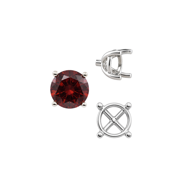 ITI NYC Round Four Prong Tapered Basket Settings in Sterling Silver (5.20 mm - 10.00 mm)