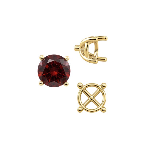 ITI NYC Round Four Prong Tapered Basket Settings in 14K Gold (5.20 mm - 10.00 mm)