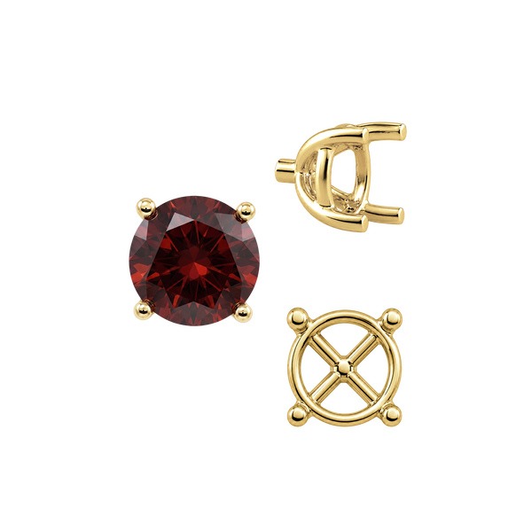 ITI NYC Round Four Prong Tapered Basket Settings in 14K Gold (5.20 mm - 10.00 mm)