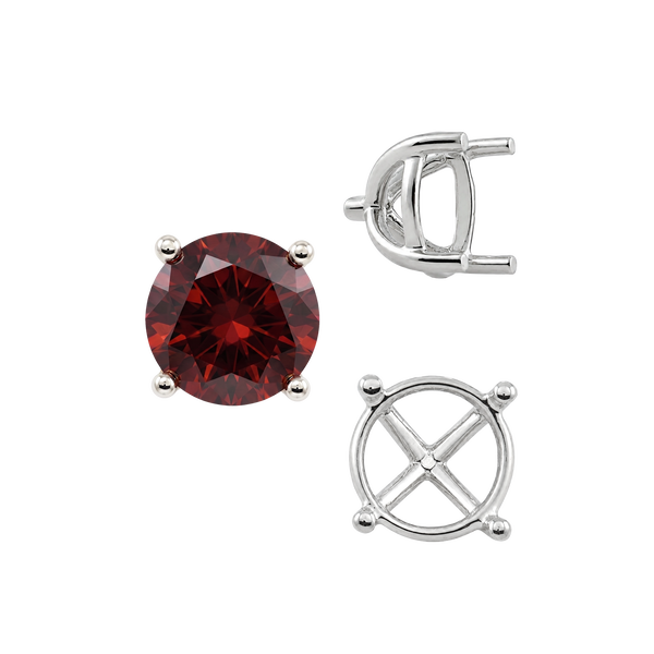 ITI NYC Round Four Prong Tapered Basket Settings in Sterling Silver (5.20 mm - 10.00 mm)