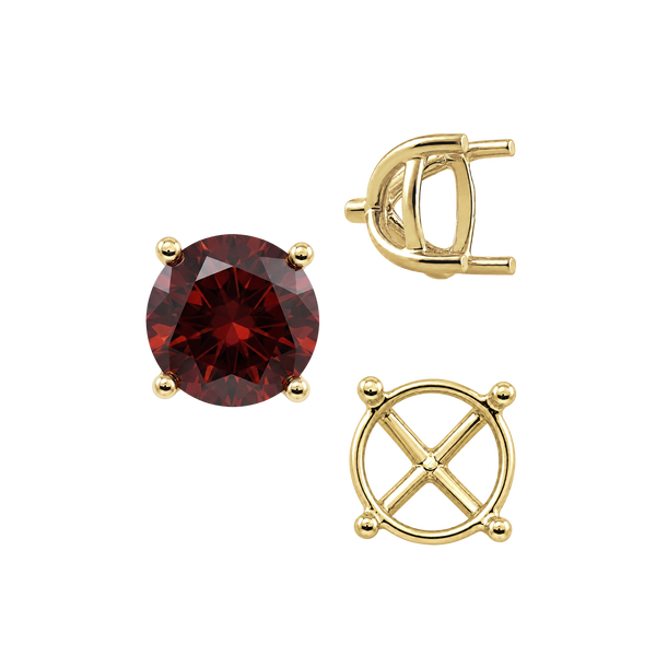 ITI NYC Round Four Prong Tapered Basket Settings in 14K Gold (5.20 mm - 10.00 mm)