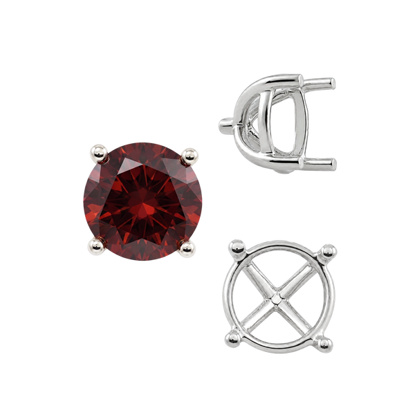 ITI NYC Round Four Prong Tapered Basket Settings in Sterling Silver (5.20 mm - 10.00 mm)