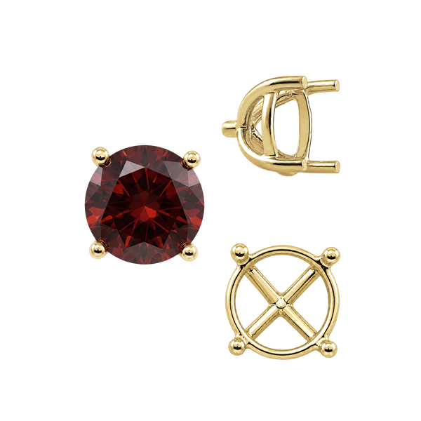 ITI NYC Round Four Prong Tapered Basket Settings in 14K Gold (5.20 mm - 10.00 mm)