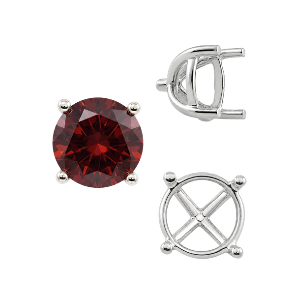 ITI NYC Round Four Prong Tapered Basket Settings in Sterling Silver (5.20 mm - 10.00 mm)