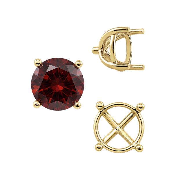 ITI NYC Round Four Prong Tapered Basket Settings in 14K Gold (5.20 mm - 10.00 mm)