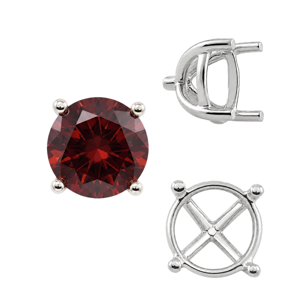 ITI NYC Round Four Prong Tapered Basket Settings in Sterling Silver (5.20 mm - 10.00 mm)