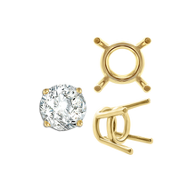 Load image into Gallery viewer, ITI NYC Four Prong Round Medium Weight Settings in 14K Gold (1.75 mm - 11.00 mm)
