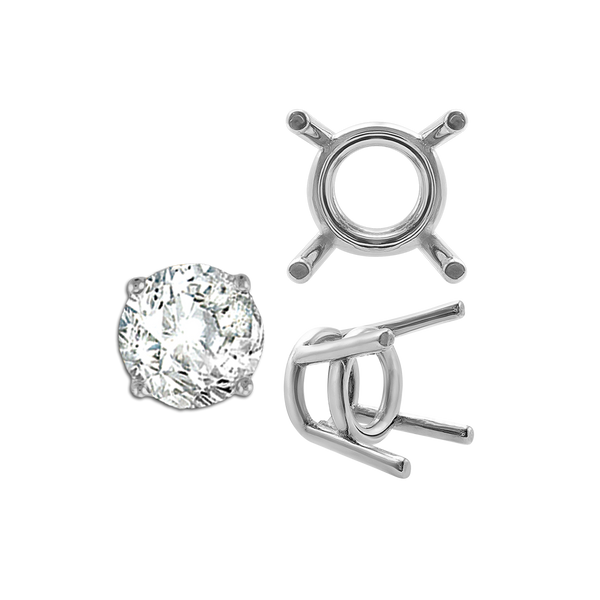 ITI NYC Four Prong Round Medium Weight Settings in 18K Gold (1.75 mm - 11.00 mm)