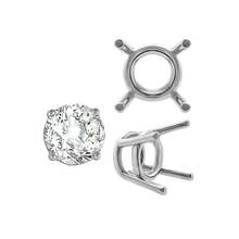 Load image into Gallery viewer, ITI NYC Four Prong Round Medium Weight Settings in Sterling Silver (3.50 mm - 11.00 mm)
