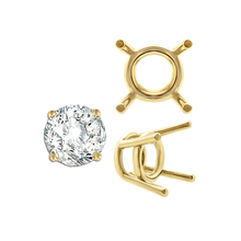 Load image into Gallery viewer, ITI NYC Four Prong Round Medium Weight Settings in 14K Gold (1.75 mm - 11.00 mm)
