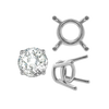 ITI NYC Four Prong Round Medium Weight Settings in Sterling Silver (3.50 mm - 11.00 mm)